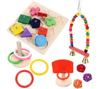 VALICLUD Parrot Training Set 4pcs Wooden Bird Trick Tabletop Colorful Educational Foraging Blocks Suitable for Pet Birds Random Color Random Color