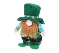 VALICLUD Patrick's Day Gnome Doll Ornament with Clover Pattern and Green Hat Handmade Soft Non Woven Decoration for St Patrick's Festival Celebration
