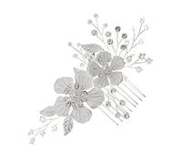 VALICLUD Pearl Crystal Hair Clip Rhinestone Flower Hair Comb Bridal Headpieces for Bride Elegant Wedding Headdress