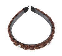 VALICLUD Pearl Hair Braid Headband for Women Stylish Statement Accessory for Parties Weddings and Daily Wear Comfortable Non Slip Design for Effortless Hairstyling for Makeup and Hair