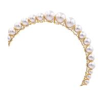 VALICLUD Pearl Headband White Handmade Beaded Hair Hoop for Women Pearl Material Elegant Wedding and Party Hair Accessory Romantic Design