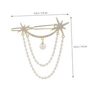 VALICLUD Pearl Rhinestone Hair Clamp Elegant Chain Tassel Side Hairpin for Women Stylish Lightweight Hair Accessory Suitable for Various Hairstyles gift for for for for for for Idea