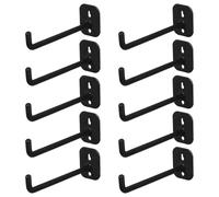 VALICLUD Pegboard Hooks Hanger Shelf Hooks Metal Black 10pcs for Wall Storage Tool Organizer, Heavy Duty Resistant to Bending and Breaking, for Laundry Room and Display Setups