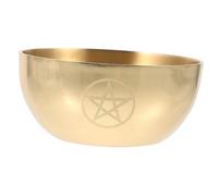 VALICLUD Pentagram Brass Aromatherapy Bowl with Mesh Polished Sacrificial Utensil for Rituals Meditation Yoga and Altar Decoration Brass Memorial Ornament for Energy Candle Holding