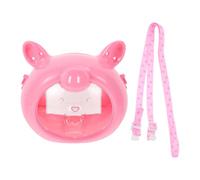 VALICLUD Pig-shaped Portable Hamster Carrier Cage Made of Sturdy Plastic for Small Pets like Gerbil and Squirrel, Lightweight Travel Cage Suitable for Trips and Outdoor Use
