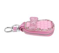 VALICLUD Pink Bow Crystal Rhinestone Smart Key Fob Case Cover Elegant Car Key Holder for Women Dazzling Sparkling Protective Shell Bag with Bling Diamonds for Keyless Entry Remote