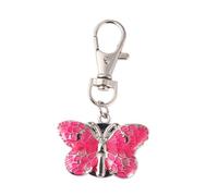 VALICLUD Pink Butterfly Shape Keychain Pocket Watch for Women and Students Quartz Movement with Large Dial Easy to Read Portable and Creative Fashionable Hanging Pocketwatch Accessory