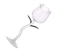 VALICLUD Pink Rose Red Wine Glass Stemware Set - Creative Floral Design Crystal Goblet for Wedding and Birthday, Elegant Decorative Sparkling Wine Glass for Home Dining