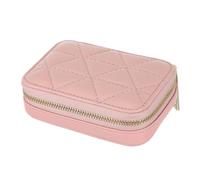 VALICLUD Pink Women S Travel Cosmetic Makeup Pouch with Clear Anti-Drop Mirror Lipstick Storage Bag for Easy Go Touch-ups and Protective Lipstick Organizer