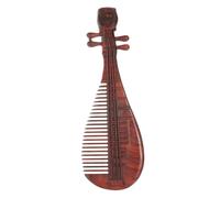 VALICLUD Pipa Shaped Wooden Scalp Scraping Comb for Women Fine Tooth Hair Detangler Comb Retro Style Massage Tool for Long Thick Hair Care