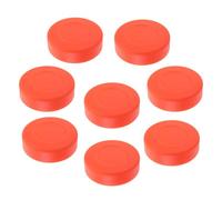 VALICLUD Plastic Hockey Pucks 8Pcs Orange Flat Matte PVC Lightweight Replacement Pucks for Outdoor Hockey Games and Youth Players