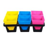 VALICLUD Plastic Hydroponic Grow Tray with 6 Grids for Seedlings and Plant Germination, Sturdy Nursery Tray Suitable for Gardening and Greenhouse Use Random Color
