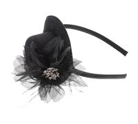 VALICLUD Plume Comfortable Headband and French Women Vintage Elegant Design Lightweight to Wear Black Cloth Accessory Hair for Special Events and Parties