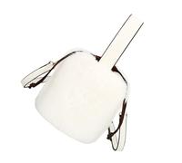 VALICLUD Plush Bucket Shoulder Bag for Women Chic Messenger Handbag with Moderate Capacity Portable Crossbody Tote for Travel Shopping Everyday Use White