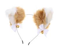 VALICLUD Plush Ear Headband Golden Bells, Cute Fox and Cat Animal Ears, Party Hair Hoop for Cosplay and Costume, Soft Furry Headwear for Anime Fans and Festive Events