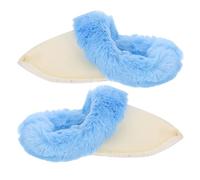 VALICLUD Plush Removable Clog Shoe Inserts Fluffy Lining, Warm Washable Insoles for Men and Women’s Winter Slippers, Cozy Cold Weather Clog Liners Size 40-41 (Blue Fuzzy /)