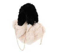 VALICLUD Plush Shoulder Bag for Women Small Furry Tote Handbag Crossbody Purse with Chain Strap Versatile Fluffy Evening Clutch Cute Mini Satchel Handbag Chic Fashion Accessory