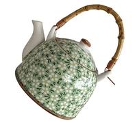 VALICLUD Porcelain Teapot with Strainer Mesh Large Capacity Farmhouse Ceramic Tea Kettle for Loose Leaf Flowering Tea Home Kitchen and Travel Use