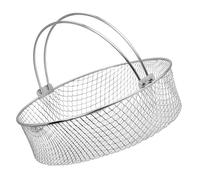 VALICLUD Portable Air Fryer Basket with Handle Stainless Steel Mesh Replacement Steamer Basket for Baking Frying Toasting Snacks Like French Fries and Chicken Wings Easy to Clean Dishwasher