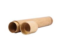 VALICLUD Portable Bamboo Toothbrush Case Travel Holder Round Toothbrush Storage Tube for Hiking Camping Vintage Design Easy to Clean