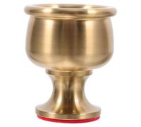 VALICLUD Portable Brass Offering Cup Footed Base, Decorative Golden Metal Water Cup for Desktop Or Place of Worship, for Smaller Spaces and Tabletop Buddhism