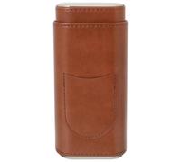 VALICLUD Portable Cigar Case Cedar Lined Humidor Box Travel Carrying Leather Holder for Cigars with Dual Metal Ends Suitable for Professional Use and Outdoor Travel