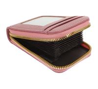 VALICLUD Portable Credit Card Holder Pouch with Zipper RFID Blocking Card Organizer for Travel and Business Compact Multi-Slot Wallet for Id and Bank Easy-Clean Case in Red