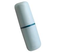 VALICLUD Portable Double-Layer Travel Toothbrush Cup Blue - Small Toothbrush Holder and Mouthwash Storage for Hotel, School Dormitory, and Vacation Use