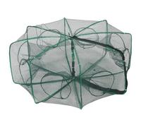 VALICLUD Portable Foldable Bait Trap Net for Crawdad and Crab with Steel Wire Mesh, Glow the Dark Feature, Suitable for Ponds and Stream Fishing, 8 Hole Umbrella Fishing Net