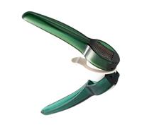 VALICLUD Portable Garlic Press Double Sided Mincer and with Uniform for Delicate Crushing and Easy Cleaning Transparent Green Manual Ginger Crusher for Kitchen Use