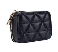 VALICLUD Portable Lipstick Storage Bag with Mirror Compact Cosmetic Makeup Pouch for Travel Hiking Parties Durable PU Design for Women