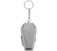 VALICLUD Portable Metal Ashtray Keyring Coffin Shape Mini Pocket Ashtray for Smokers Halloween Coffins 2.8In X 1.6In X 0.7In Silver