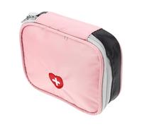 VALICLUD Portable Mini Medicine Bag Small Organizer Emergency Medicine Storage Box Pink for Travel Hiking Camping Durable Polyester with Double Head Zipper Design