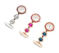 VALICLUD Portable Nurse Pocket Watches 3 Pcs with Precise Time Keeping and Simple Operation Zinc Alloy Brooches Random Color for Wide Range of Application