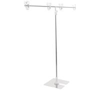 VALICLUD Poster Display Rack Poster Display Stand Silver Stainless Steel T-Shaped Height Adjustable Creative Appearance Easy Storage Safe to Use Advertising Retail Stores
