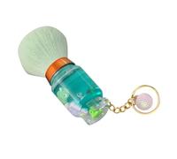 VALICLUD Powder Brush Blush Brush for Women Portable Mushroom Head with Crystal Green Handle Mixed Hair for Loose Powder and Highlighter Application