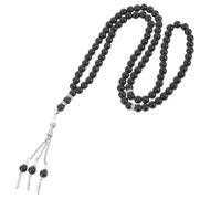 VALICLUD Prayer Rosary Beads Bracelet with Delicate Chain for Worship and Pilgrimage Comfortable Smooth Surface Buddhist Prayer Beads String Stylish Retro Black Wrist Neck Accessory