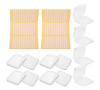 VALICLUD Press-on Nail Storage Box Set with 16pcs Artificial Nails and 2pcs Crystal Adhesive Strips Portable Manicure Display Case Organizer 7.5×7.5×16cm