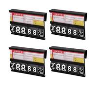 VALICLUD Price Label Tags Simple to Install Black 4pcs PVC Safe and Price Display for Supermarkets and Business Shops for Cooked Food and Meat