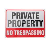 VALICLUD Private Property No Trespassing Warning Sign Red Reflective Aluminum Board for Home Business Security