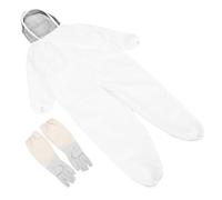 VALICLUD Professional Beekeeping Suit with Gloves for Men and Women, Breathable Polyester Thread Protective Gear, Easy to Wear and Remove, for Spring Beekeeping and Outdoor Use