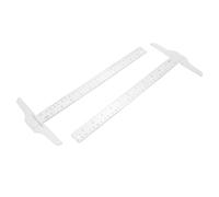 VALICLUD Professional T Shape Rulers 2Pcs Double Scale Plastic Measuring Tools for Engineering and Architecture Students Home and Office Use