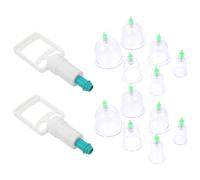 VALICLUD Professional Vacuum Manual Cupping Set 14pcs with 12 PP Cups & 2 Aspirating Pumps for Effective Meridian Therapy Muscle Relief Safe Home Use Massager