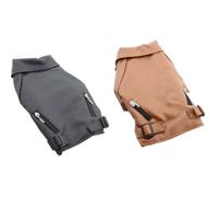 VALICLUD Pu Leather Dog Winter Coat for Small Dogs, Easy to Put and Take, Keeps Your Pup Warm and Dry, Black Fashionable Vintage Style, for Autumn and Winter Outdoor Walks