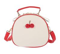 VALICLUD Pu Leather Red Crossbody Bag for Women with Adjustable Strap 7.5X7X3.5 Inch Cherry Fruit Design Summer Shoulder Bag for Travel Date Outdoor