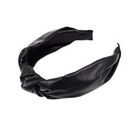 VALICLUD Pu Leather Wide Headband Non-slip Simple Hair Band for Women Black Chic Decorative Hair Accessory Suitable for Daily Wear