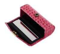 VALICLUD PU Lipstick Case with Mirror Portable Lipstick Holder for Travel Compact Makeup Organizer with Button Closure and Essentials Purse