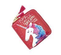 VALICLUD PU Zipper Wallet for Cartoon Unicorn Pattern Lightweight Short Purse with Secure Closure for Teens Students and Women Daily Use