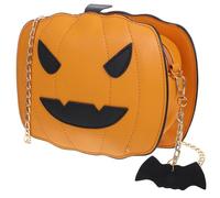 VALICLUD Pumpkin Crossbody Bag Halloween Devil Shoulder Bag PU Leather Handbag Trick or Treat Bag