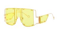 VALICLUD Punk Sunglasses Unique Shape and Lightweight PC Metal Frame, Yellow Party Sunglasses for Adults, Stylish Decorative Eyeglasses for Performance and Photo Prop